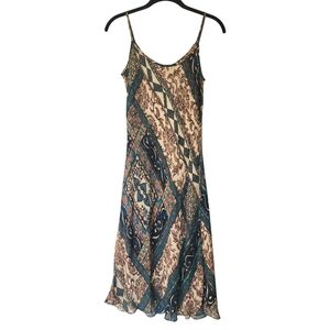 PURPURA abstract/geometric spaghetti strap slip dress, size 3, y2k, vintage